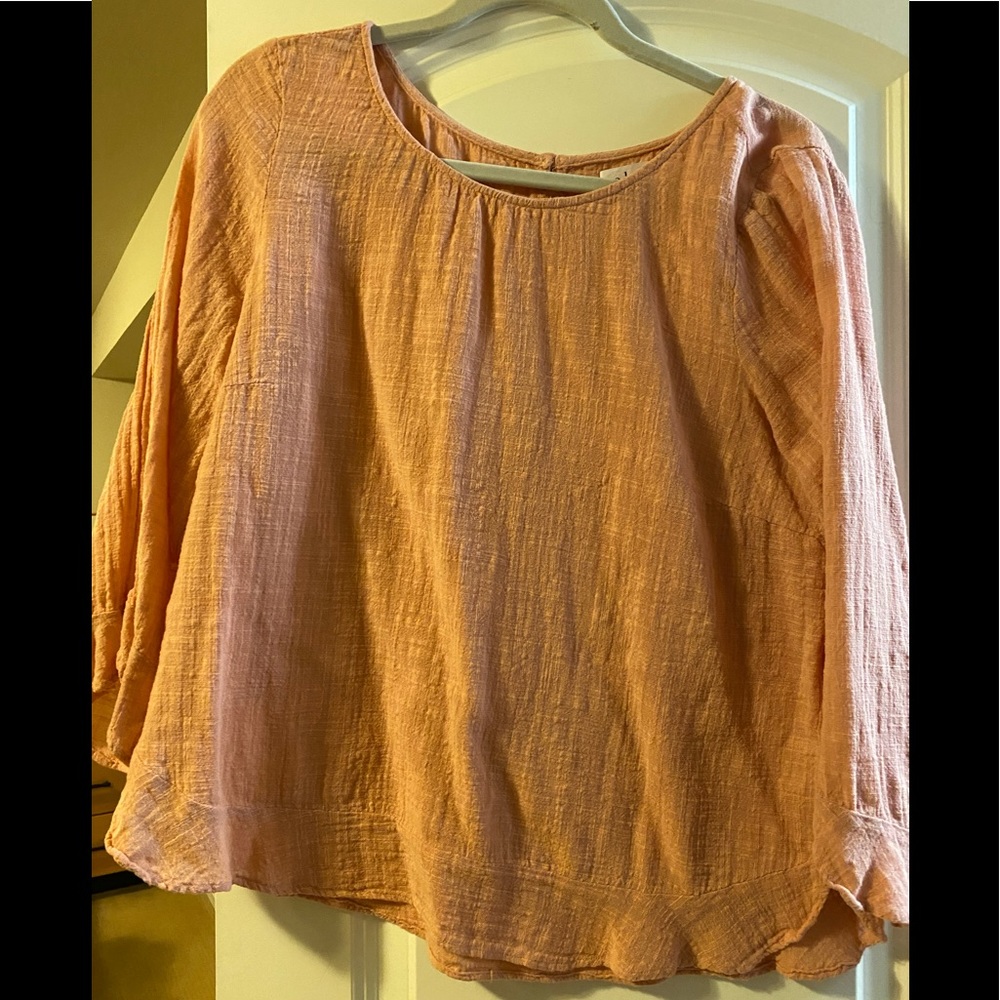 Peach colored Velvet brand top